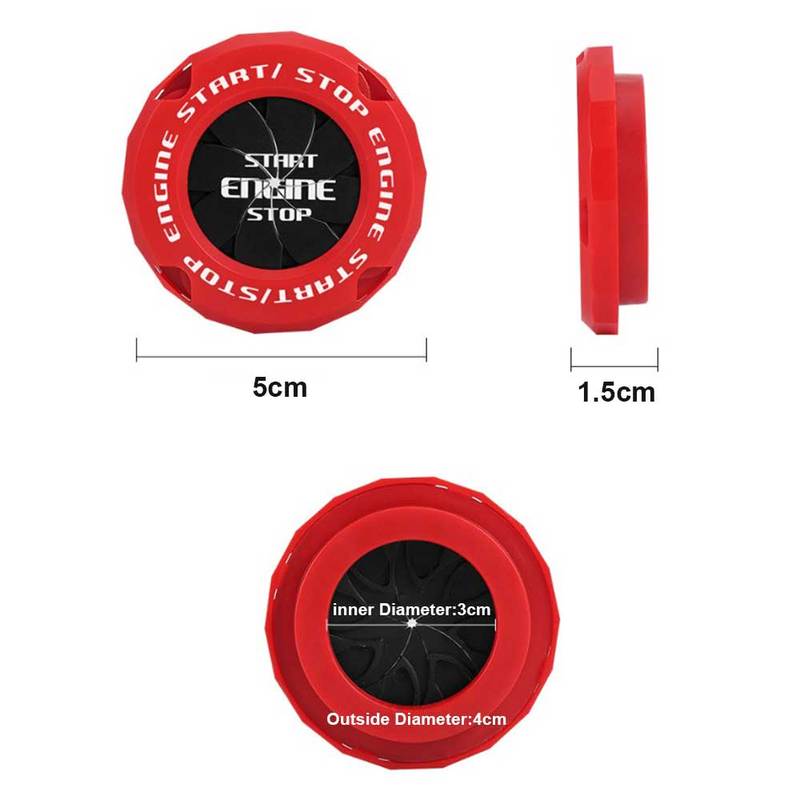 1x Car Interior Accessories Car Engine Start Stop Styling Switch Decoration Cover Car Engine Ignition Push Button Protection Cap