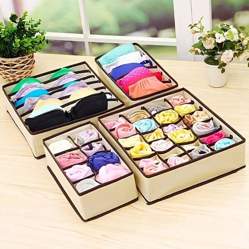 Wardrobe Underwear Socks Bra Storage Four Piece Set, Storage Organizer Underwear Box Home Wardrobe Box Cabinet Drawer Organizer