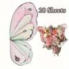 20 Stück Schmetterlings-Blumen-Geschenkpapier Premium-Verpackungsbögen für Blumensträuße für Blumengeschäft Hochzeitsfeier Dekoration Zubehör