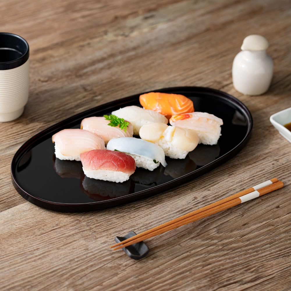 Oval Obon Haretoke Black Width 30cm X Depth 16cm X Height Made In Japan Obon Tray Tray Echizen Lacquerware Small Mini Obon &NE NSY-345-BK