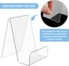 12 Pcs Clear Acrylic Book Display Stand,Clear Easel Tablet Holder for Displaying Books, Pictures, Notebooks, CDs, Artworks, etc