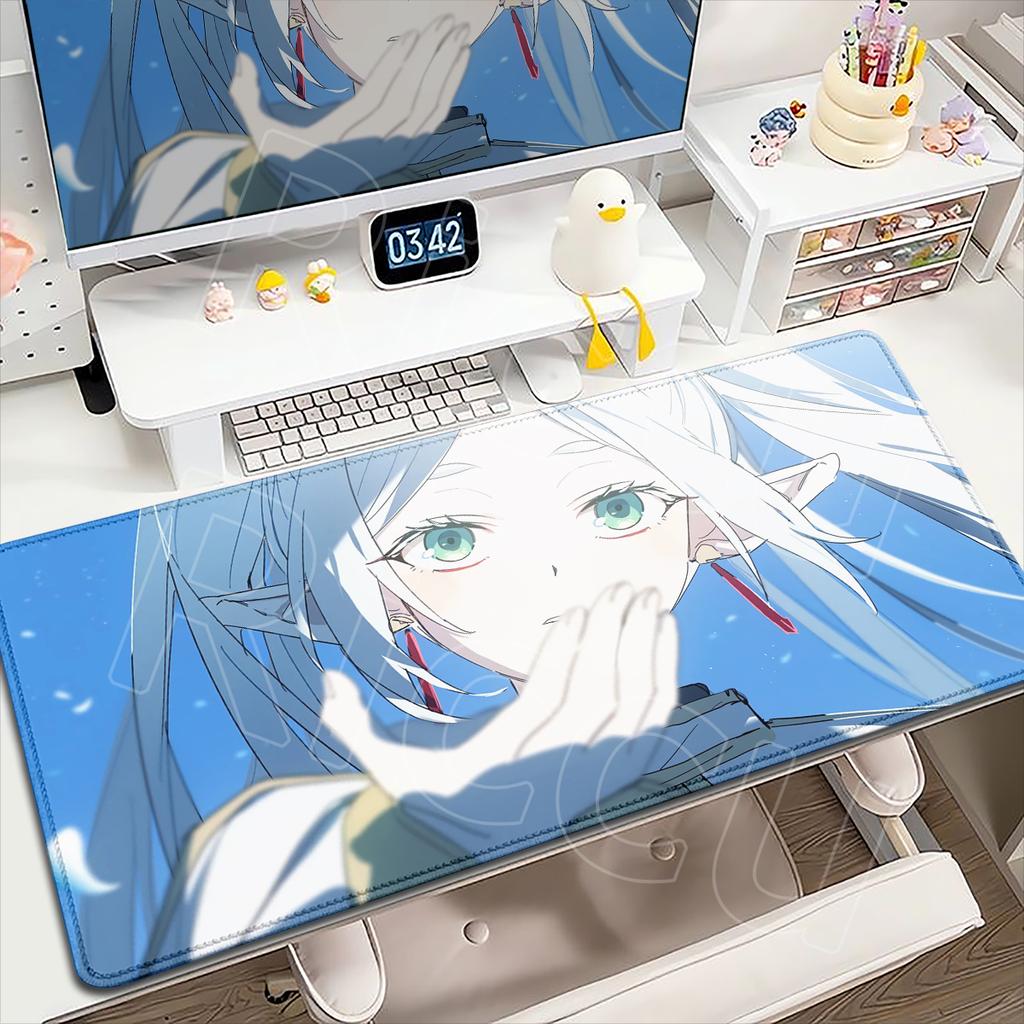 HD Printing Frieren At the Funeral Mousepads Anti-Slip Rubber Bottom Mousepad Large Size Esports Games Office Desk Pad Table Mat