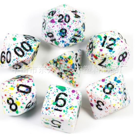 Temperature Sensitive Blood Spot Red & Colorful Earth Role-Playing Dice Set