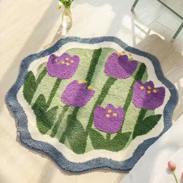 Fresh Faux Cashmere Soft Durable Dirty Resistant Floor Mats Bathroom Kitchen Living Room Doorway Home Decoration