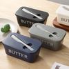 Plastic Butter Container Box Restaurant Sealed Storage Box Cheese Box With Knifes Lid Butter Slicer Butter Dish Tableware