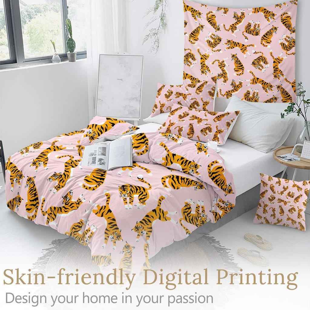 Cute Cartoon Animal Bedding Three-Piece Quilt Cover