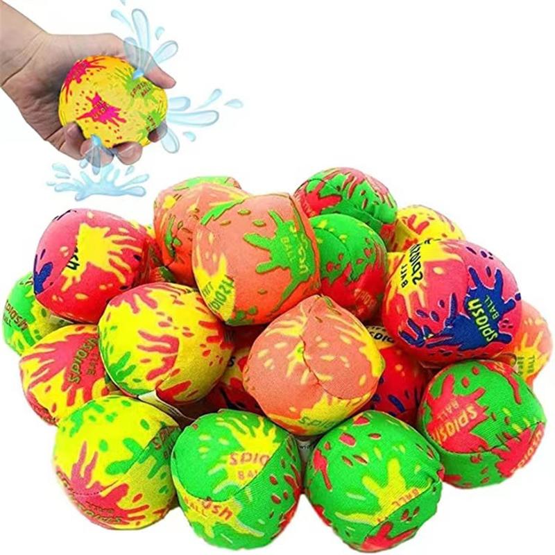 12Pcs Reusable Water Balloons Absorbent Soaker Water Balls for Kids Summer Beach Swimming Pool Party Favors Kids Pool Toys