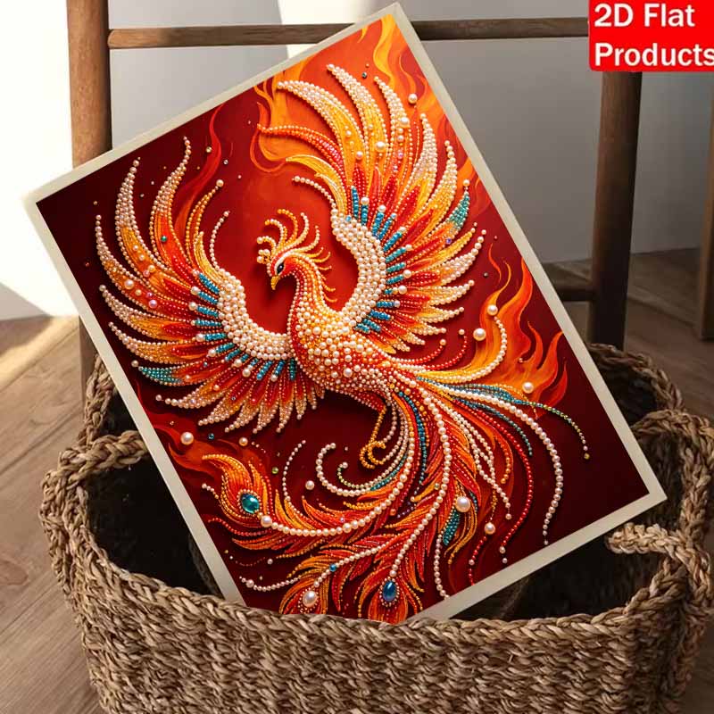 5D DIY Pearl Diamond Painting Kit Majestic Phoenix Full Drill Embroidery Mosaic Art Home Wall Decor Gift