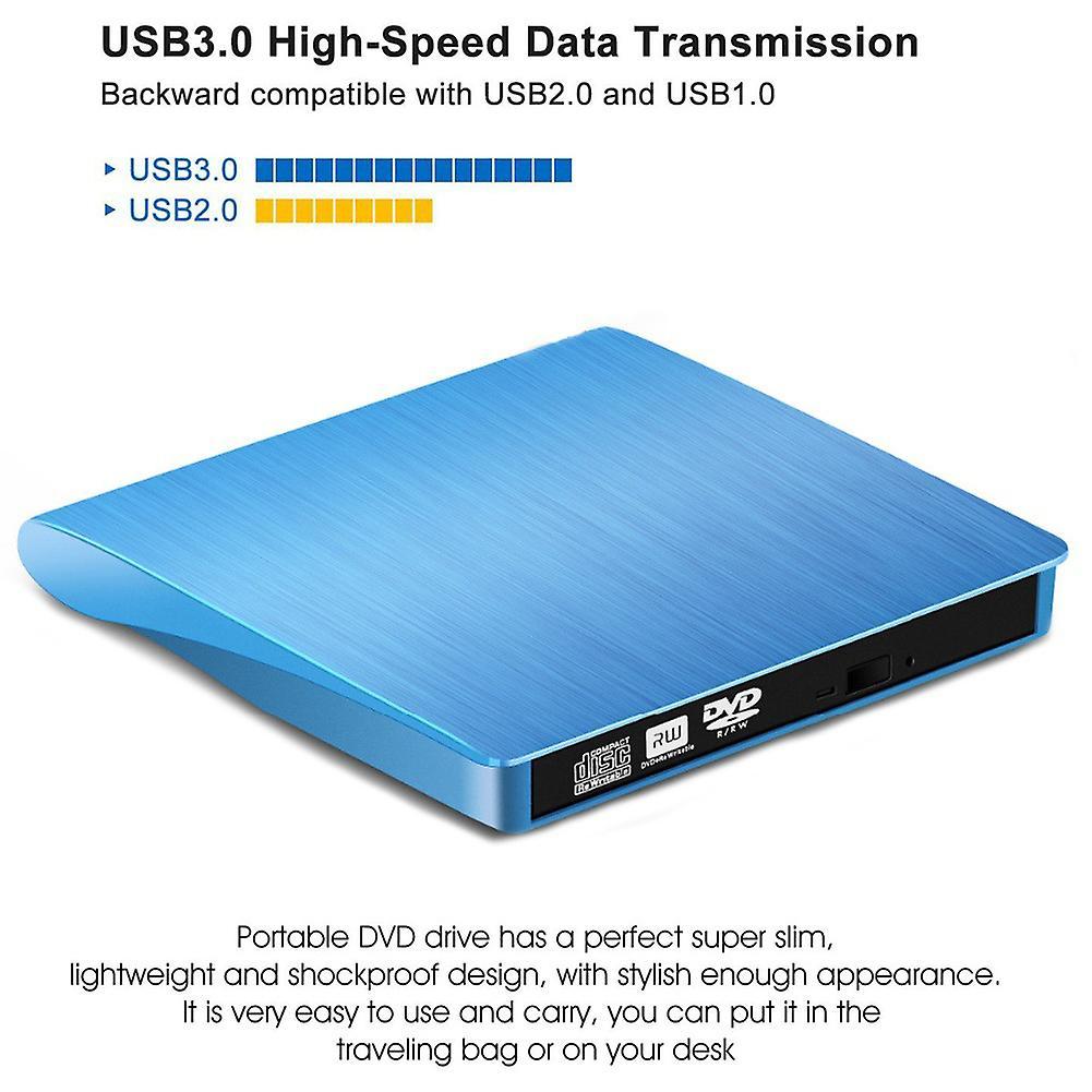 External DVD Optical Drive USB 3.0 DVD Player Type-C DVD ROM Reader Writer Disk Drive
