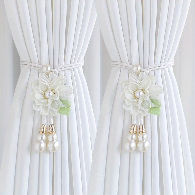 2pcs Elegant Curtain Tiebacks - Adjustable Window Drapes Holders with Floral-like Design, for Living Room, Bedroom, Wedding, Party Decor
