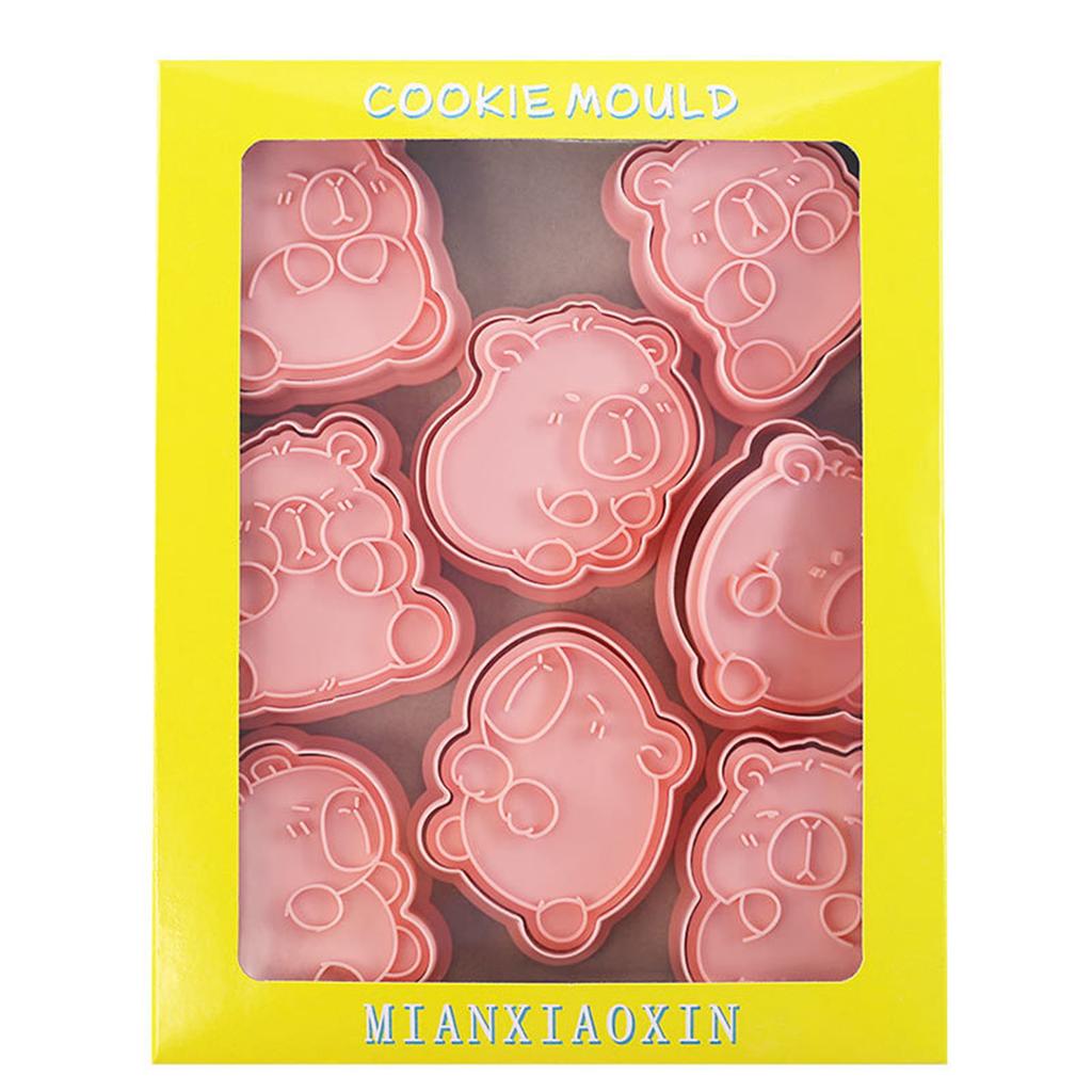 8 buc Formă pentru fursecuri Capybara, Ștampilă embosser pentru biscuiți, fondant, pentru petreceri de nuntă, plastic, decorare tort, ustensile de copt