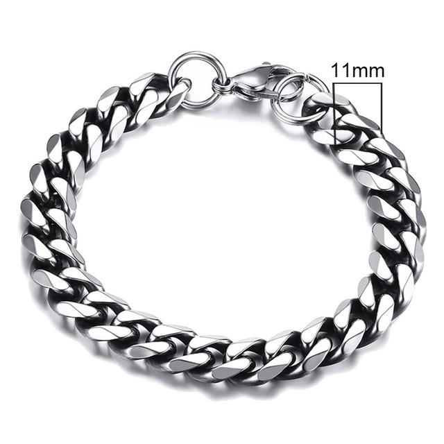 Vnox Mens Simple 3 -11mm Stainless Steel Curb Cuban Link Chain Bracelets For Women Unisex Wrist Jewelry Gifts
