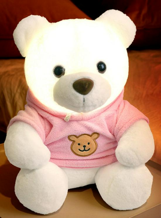 2026 Creative Plush Bear Tap Light with Type-C Charging – Bedroom Night Light Ornament