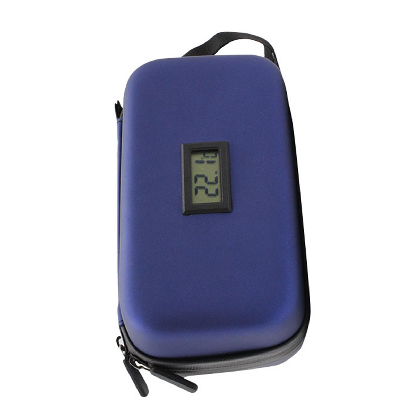 

Срочные принадлежности Охлаждающий кейс Портативный холодильный органайзер для лекарств с экраном отображения температуры Для путешествий и на каждый день синий