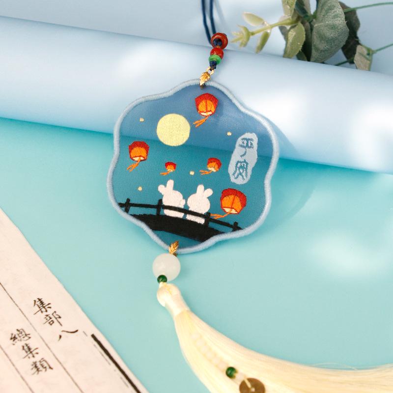

Ping An Fu Embroidery DIY Kit: Protective Peace Blessing Pendant for Beginners - Perfect Handmade Gift for Boyfriend. Material Kit Only