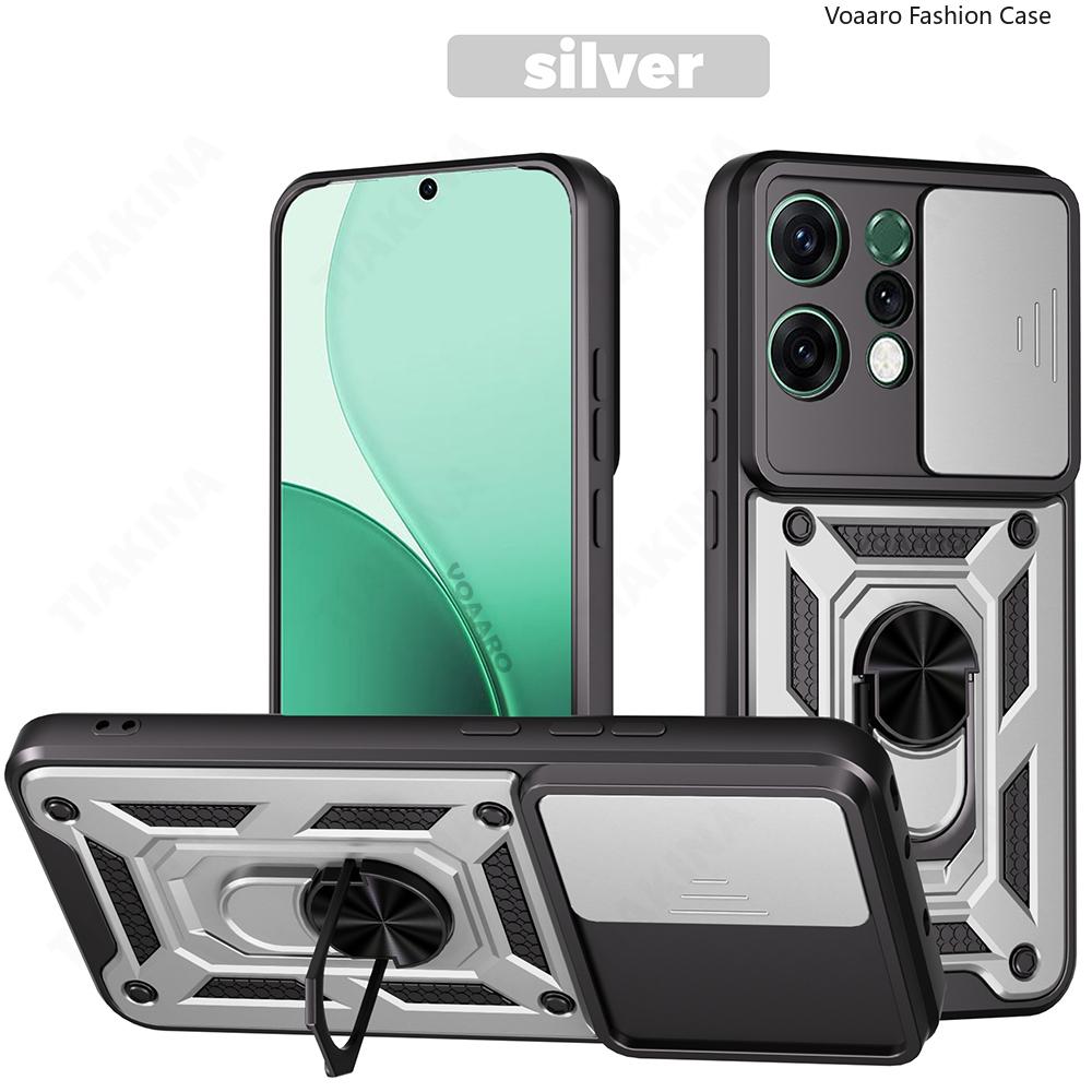 Slide Lens Armor Funda for OPPO Reno14 Pro F 5G Case for Reno14 F Reno 14 Pro 14F Case Magnetic Ring Stand Holder Cover Capa