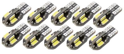 (Amazon Exclusive) LED (White) 6000K Light Bulb T10 Car Motorcycle 8 Row 5630-8SMD (10 Pieces, 6000K (White)
