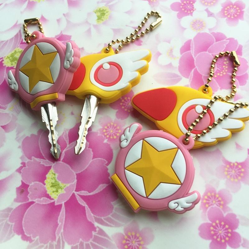 1Pc Cartoon Anime Silicone Key Cap Head Cover Card Captor Sakura Pattern