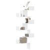 VidaXL White Wall Corner Shelf 45x45x147 Cm Engineered Wood, Corner Shelf, Hanging Shelf, Wall Shelf 852636