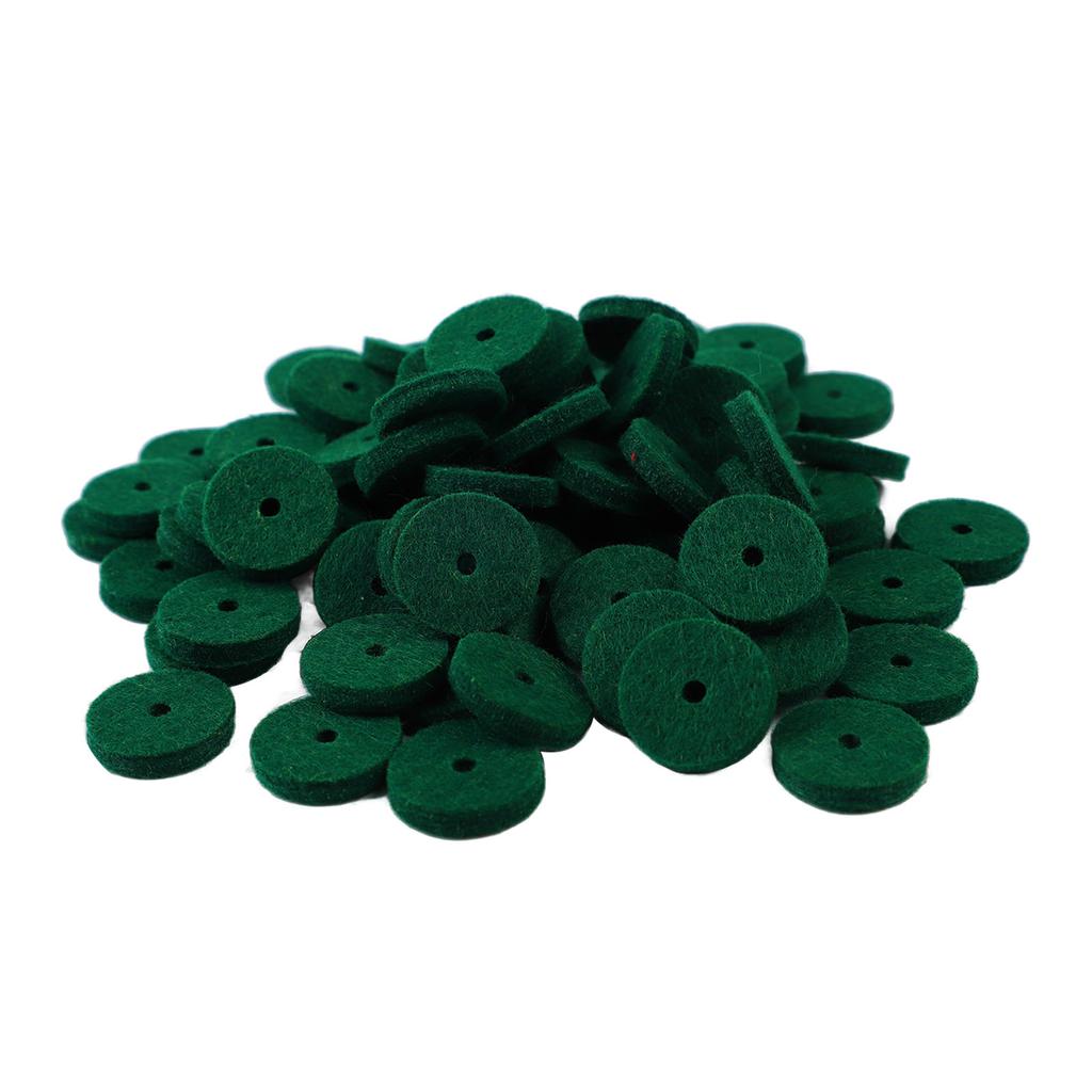 90 Peças Almofada de Feltro Verde para Piano Redução de Ruído Redonda Feltro para Teclado de Piano Arruela de Equilíbrio
