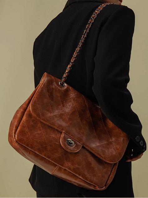 Women's Bag, Large Capacity Commuting Bag, New Style Bag, Retro Women's Single Shoulder Chain Crossbody Bag