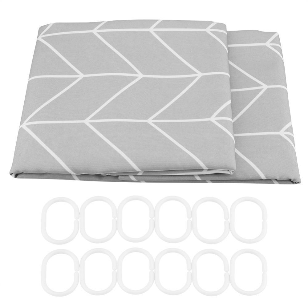 Gray Bath Curtain Polyester Shower Curtain Liner Durable Shower Curtain  Shower Area