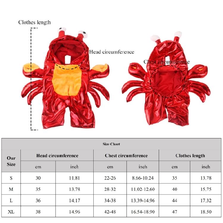 Crab Theme Dog Halloween New Year Costume Pet Hoodie for Small Dogs Pajamas