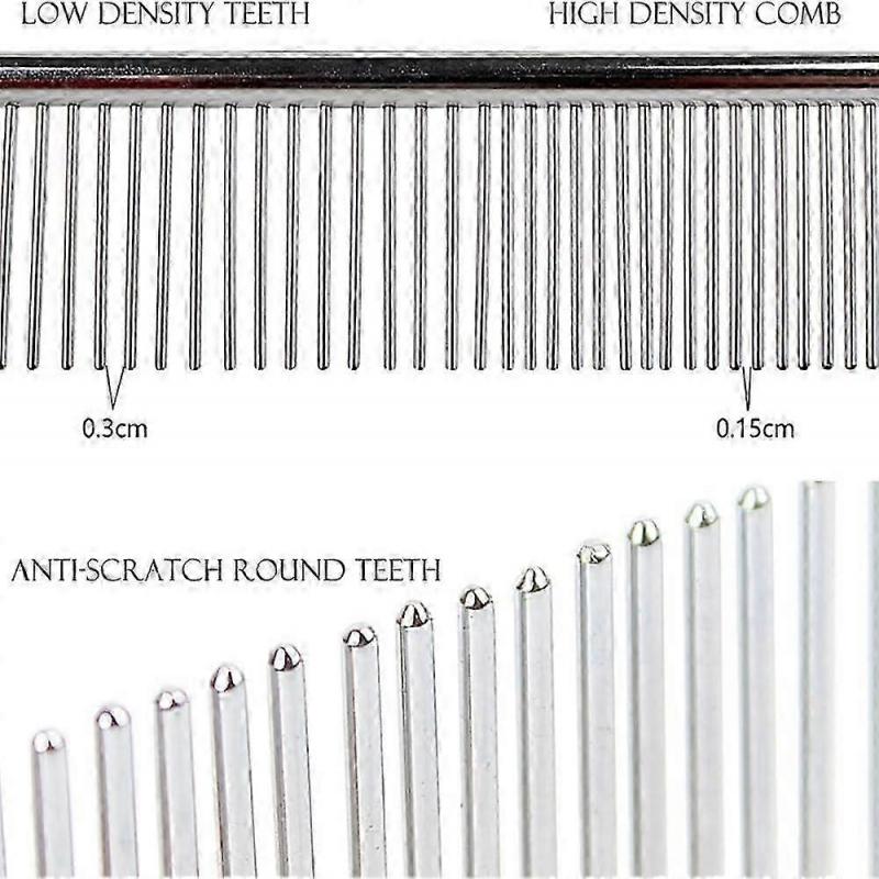 LINJOU Pet Comb for Dog Cat, Stainless Steel Dog Grooming Comb