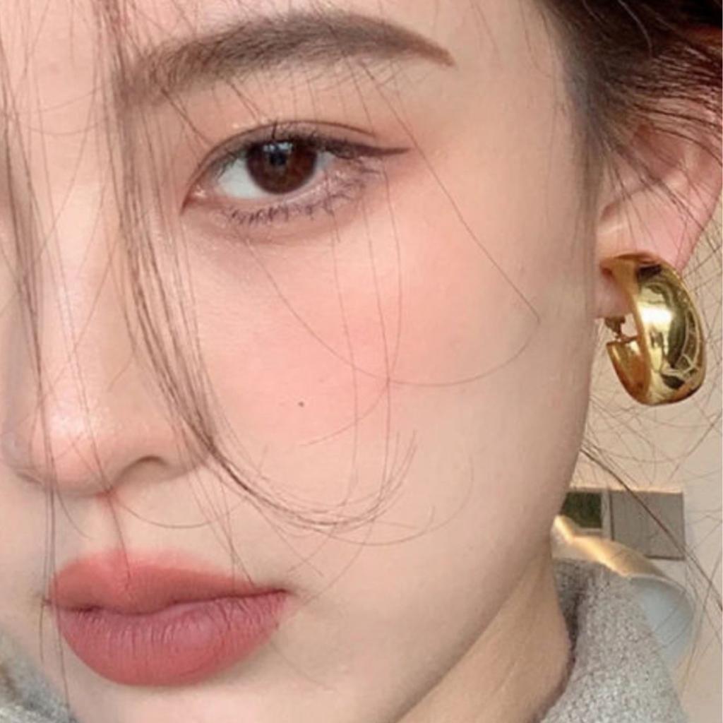 European and American style geometric circle metal earrings women, silver needle simple geometric earrings earrings