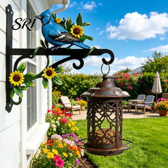 Weather Resistant Wall Hanger Metal Plant Hook Heavy Duty Hanging Basket Bracket Decorative Parrot Retro Copper Art Cat Flower Butterfly for