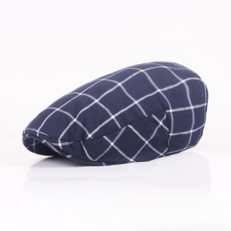 Cotton Beret Season Men'S Ladies Plaid Cap Outdoor Shade Casual Hat Forward Hat