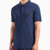Emporio Armani Ss24 Solid Color Logo Patch Casual Short Sleeve Polo Shirt Men Polo Shirts Navy-Blue 211804-4R460-6935