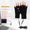 USB Wiederaufladbarer Elektrischer Handwärmer Winter Skihandschuhe Outdoor Radsport Sport Fingerlose Handschuhe