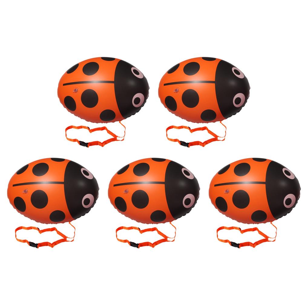 PVC Swimming Buoy Bag Inflatable Ladybug Float Bag Floating Double AirBag with Waist Belt High Visibility Water Sport Safety Bag