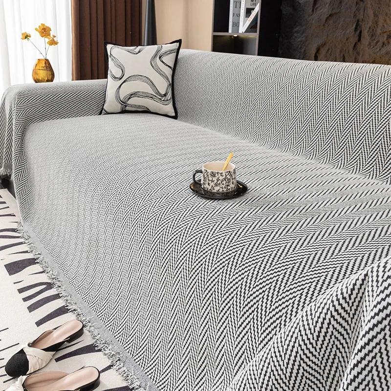 Nordic Chenille Sofa Towel Cover All Season Universal Sofa Throw Blankets Non Slip Pets Kids Anti-dirty Recliner Armchair Covers