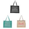 Large Nylon Shopping Bag With Transparent Mesh And Inner Pocket For Daily Carry