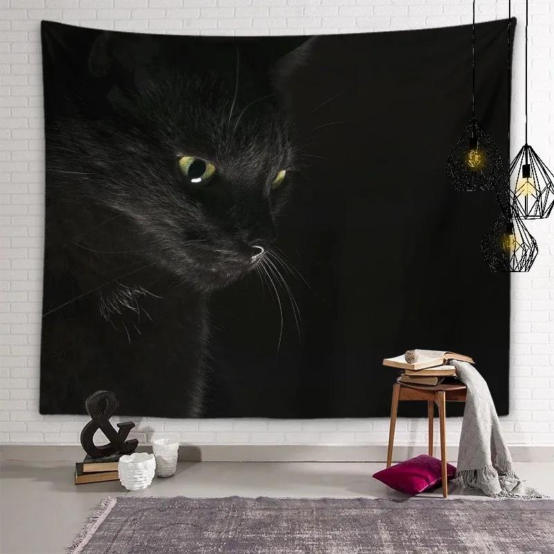 Украшение стены дома Гобелен Красивый кот Подвесной Ткань Офис Гостиная Гобелен 100x75cm — фото 11