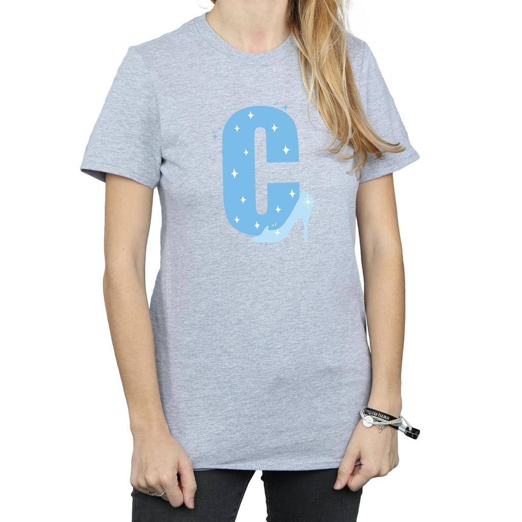 Disney Womens/Ladies Alphabet C Is For Cinderella Cotton Boyfriend T-Shirt