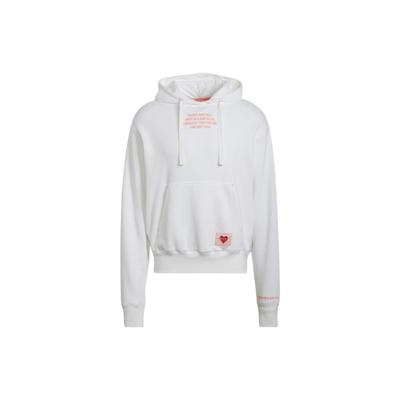 adidas Originals Trefoil V-Day Cotton Hoodie Pullover Men Tops White HJ9601
