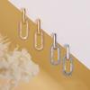 Manchette d'oreille tendance double anneau ovale avec cristaux complets Boucles d'oreilles mode uniques pour femmes