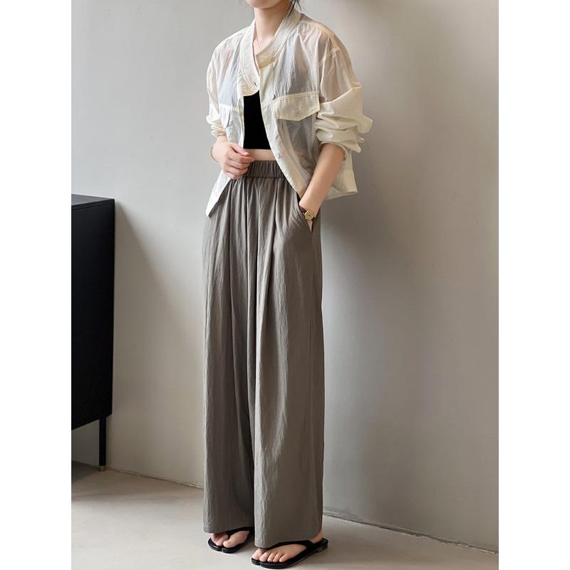 Women's Stand-up Collar Single-breasted Sunbrella Shirt Jacket Cardigan Tops