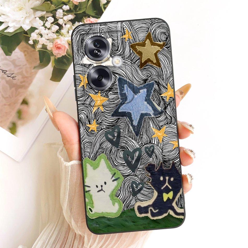 For OPPO A79 5G Cute Cat Flower Cartoon Phone Case For Oppo A79 CPH2553 CPH2557 Shockproof Soft Silicone Covers Bumper