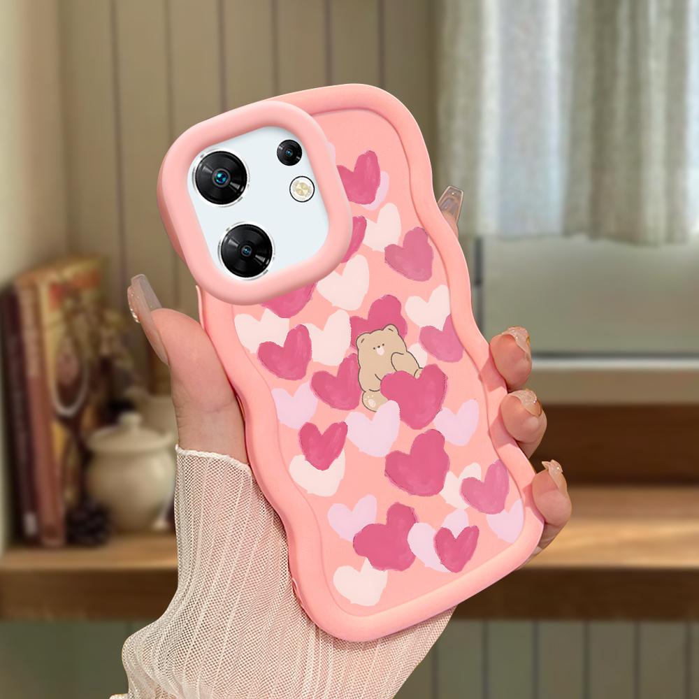 Big Wave Edge Weiches Silikonmaterial Macaron-Telefongehäuse Stoßfestes Schutzgummigehäuse für OPPO Reno Realme Infinix Tecno