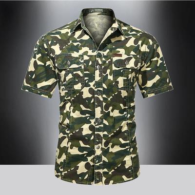 Summer Men's Camouflage Shirts Military Uniform Short-sleeved Cotton Casual Thin Large Size Multi-pocket Tactical Casual Tooling Shirt