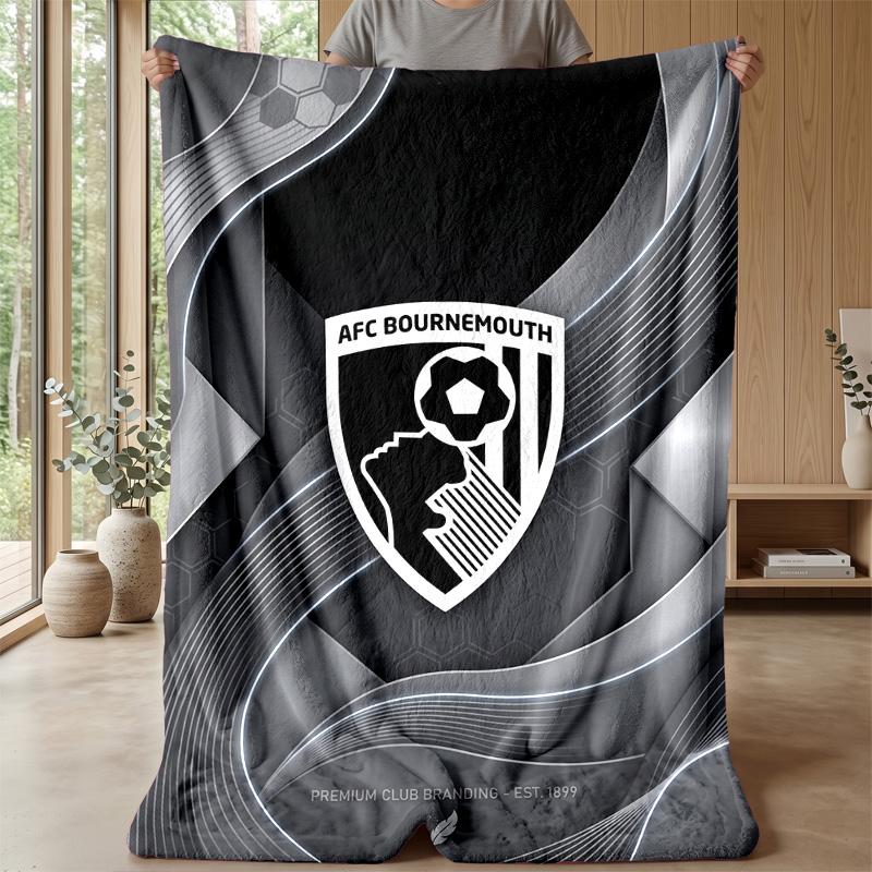 Bournemouth Fußball Druck Flanell Decke, Weiche Warme Leichte Überwurfdecke für Sofa Bett Camping