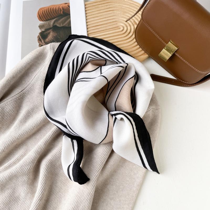 Ethnic Style Fashion Printed Silk Scarf 70 Simulation Silk Scarf Versatile Square Scarf Belt Silk Scarf Clothing Waist Seal Scarf