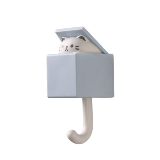 Hanging Hook Punch Free Cartoon Animal Design Strong Loading Cute Cat Shape Wall Self-adhesive Coat Organizer Hook Daily Use
