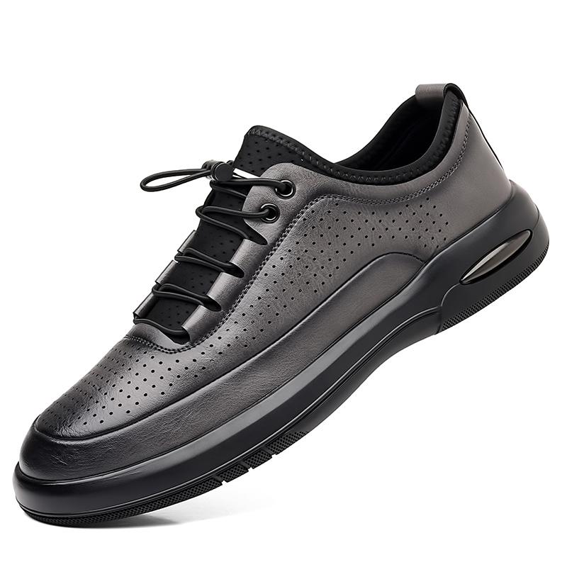 

Модная кожаная обувь на плоской подошве Мужская повседневная обувь Ручной работы Классические мужские кроссовки На все случаи жизни Мужская обувь для ходьбы на открытом воздухе 2025 Новая обувь для скейтбординга Мужская 38 серый