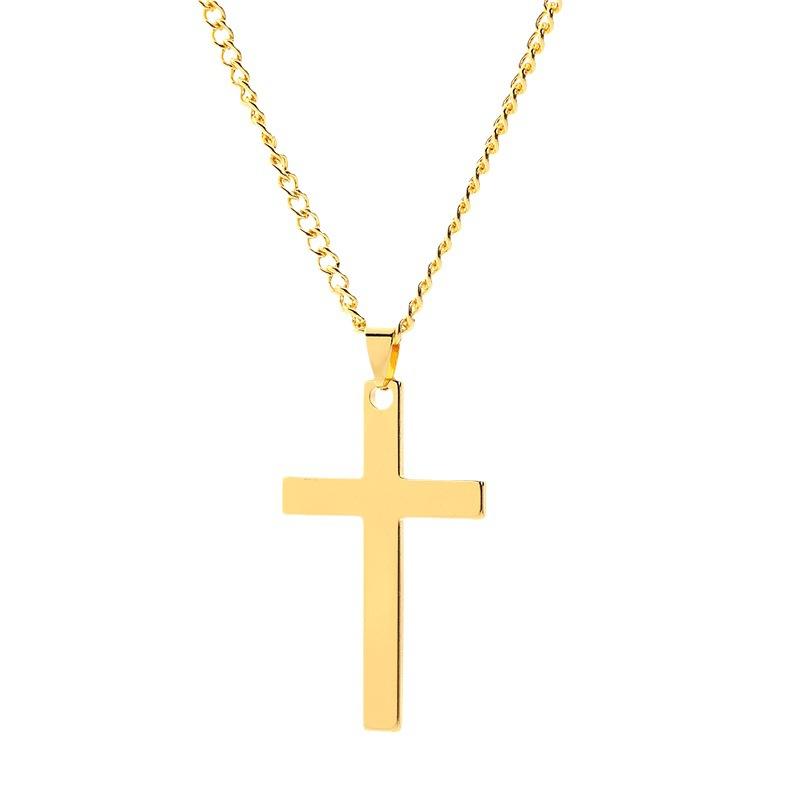 Simple Stainless Steel Cross Pendant Necklace Unisex Punk Hip Hop Charm Jewelry Gift