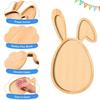 Easter Bunny Bamboo Tray Solid Color Wooden Dinner Plates Household Cake Decor Food Fruit Snack Plates